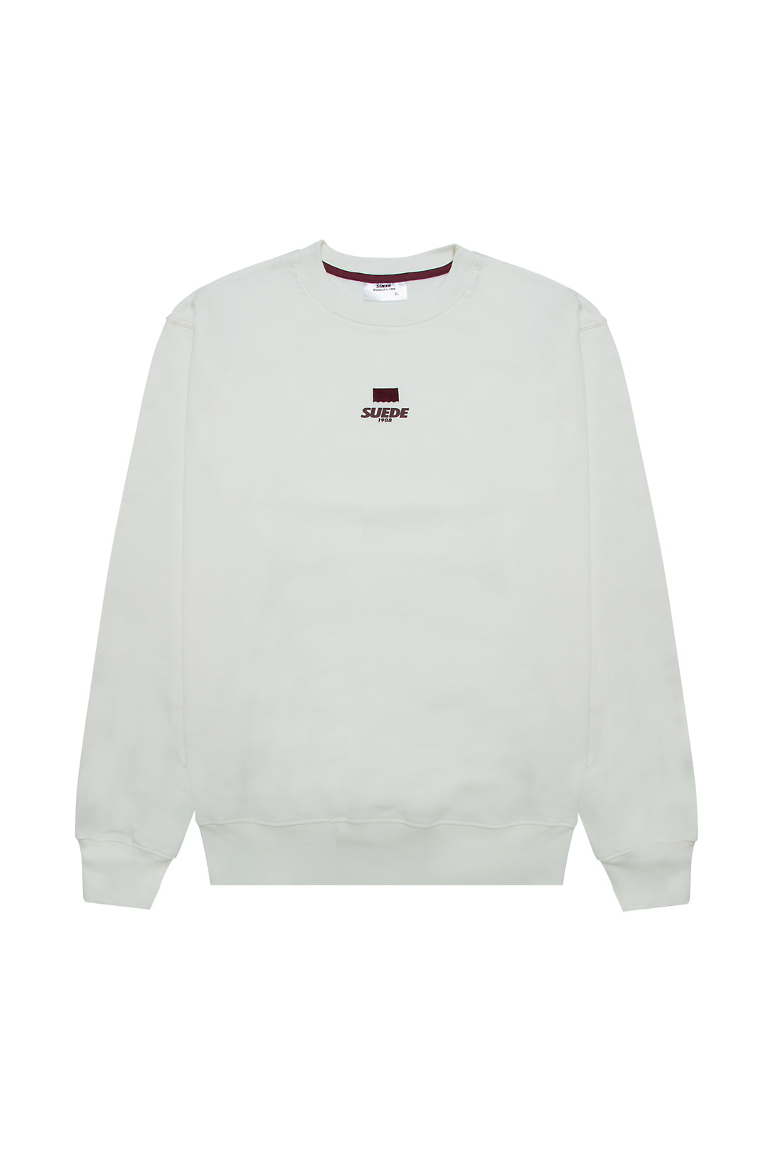 Signature Crewneck Off White-Burgundy Logo&Flap