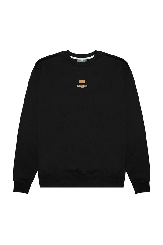 Signature Crewneck Black-Beige Logo&Flap