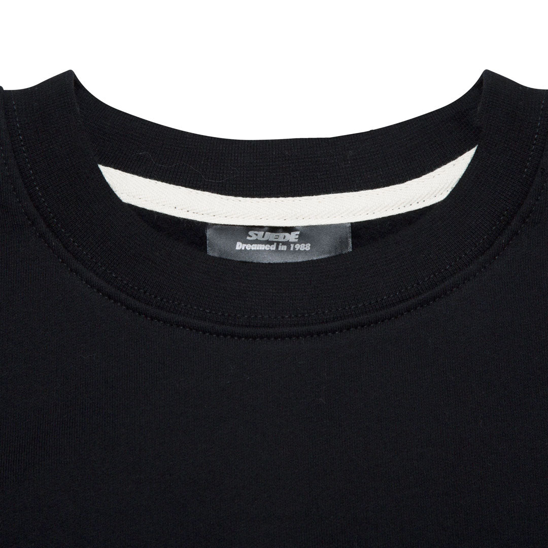 Signature Crewneck Black-Beige Logo&Flap